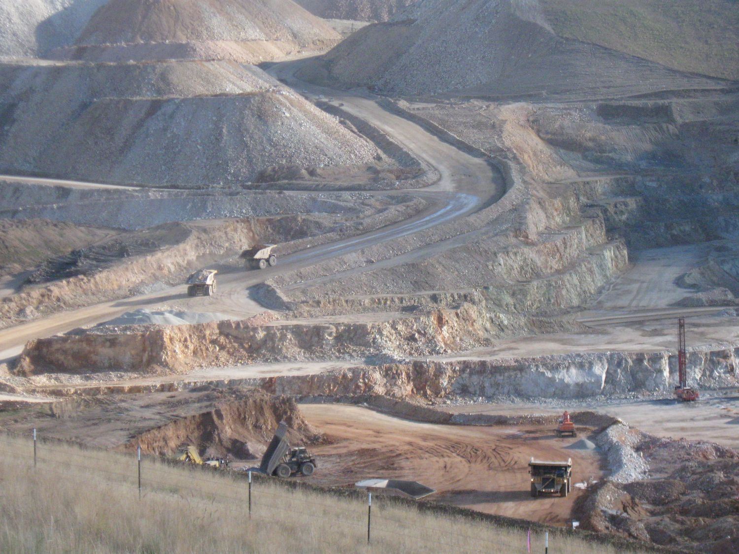 Landscape of a open pit gold mine